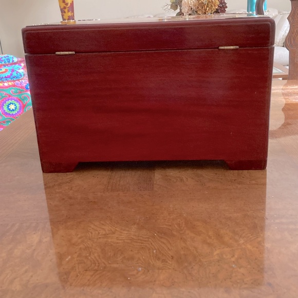 Rosewood Jewelry Box/Chest with Brass Accents - Vintage - Picture 5 of 12